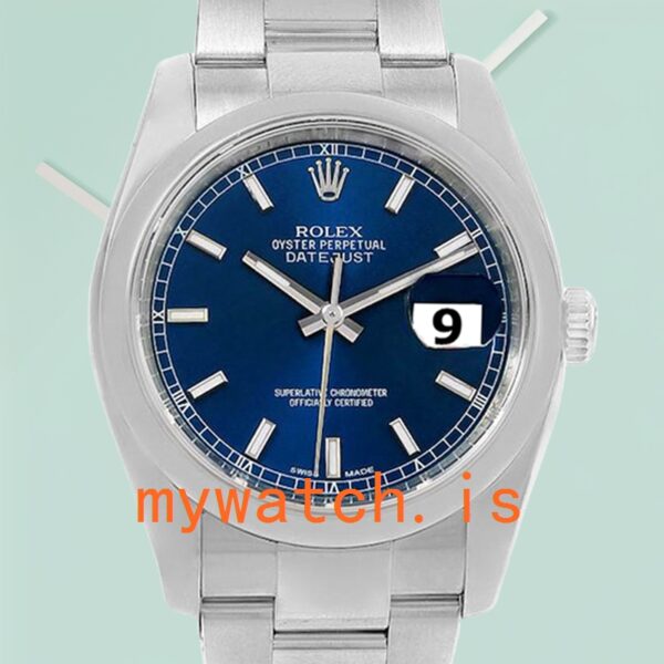 Rolex Datejust 36mm 116200BLSO Men’s Silver-tone Oyster Bracelet