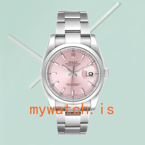 Rolex Datejust Men’s 36mm 116200PSO Stainless Steel Pink Dial - Image 2