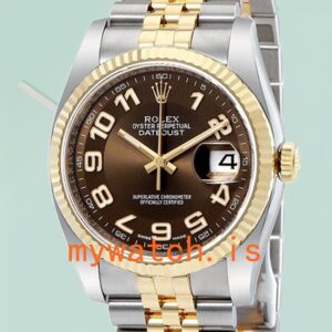 Rolex Datejust Men’s 116233BRAJ 36mm Stainless Steel Brown Dial
