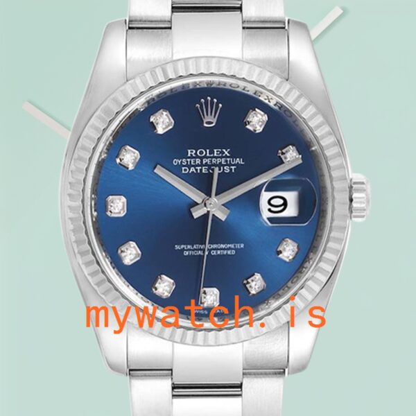 Rolex Datejust Men’s 116234BLSO 36mm Oyster Bracelet Silver-tone