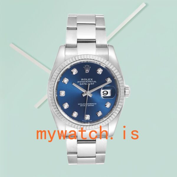 Rolex Datejust Men’s 116234BLSO 36mm Oyster Bracelet Silver-tone - Image 2