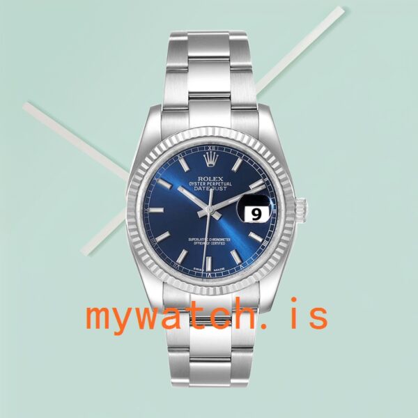 Rolex Datejust Men’s 116234BLSO 36mm Oyster Bracelet Silver-tone - Image 2