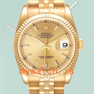 Rolex Datejust 116238-0059 Men’s 36mm Gold-tone Jubilee Bracelet