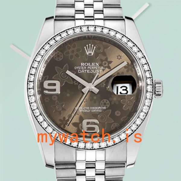 Rolex Datejust 116244BFAJ 36mm Men’s Diamond Bezel Silver-tone