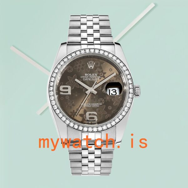 Rolex Datejust 116244BFAJ 36mm Men’s Diamond Bezel Silver-tone - Image 2