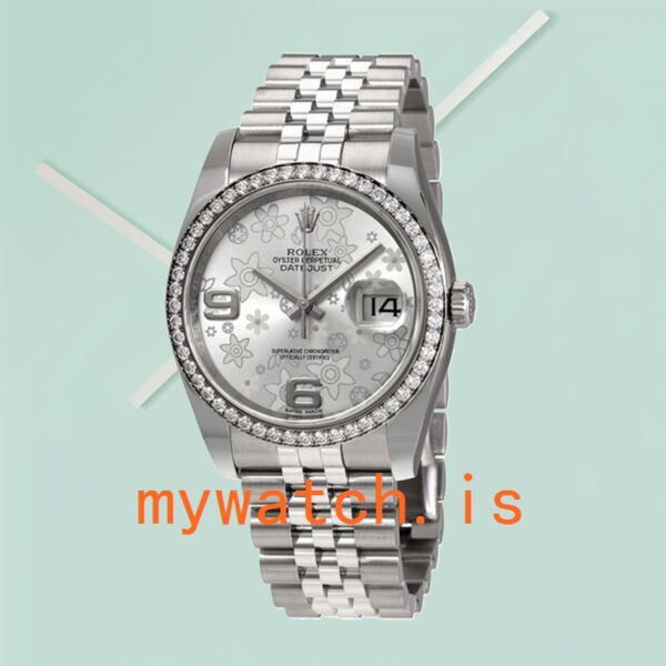 Rolex Datejust 116244SFAJ 36mm Men’s Silver Floral Dial - Image 2