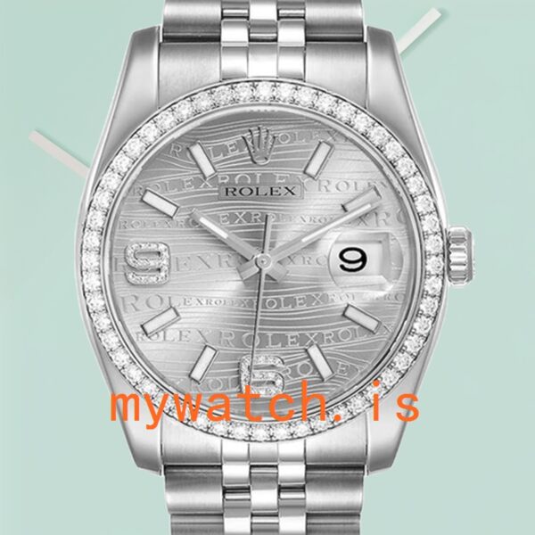 Rolex Datejust 116244SWDAJ Men’s 36mm Silver Wave Dial Silver-tone