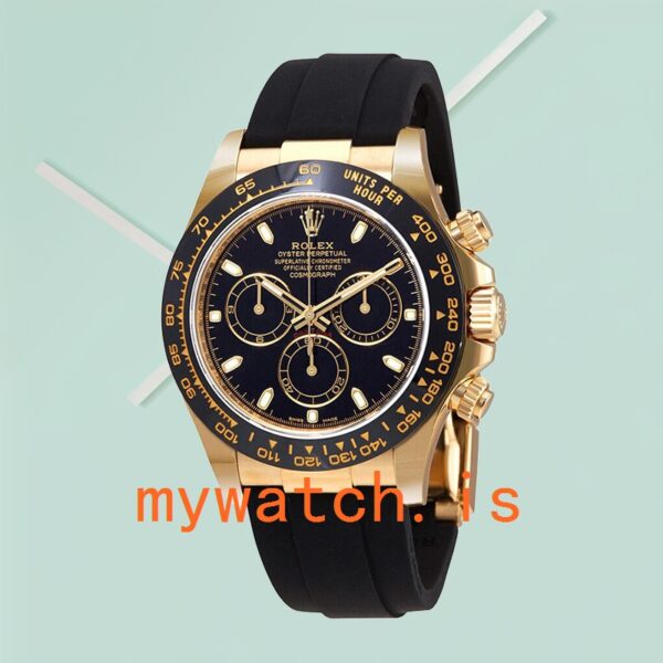 Rolex Daytona 40mm Men’s 116518BKSR Rubber Band Gold-tone - Image 2