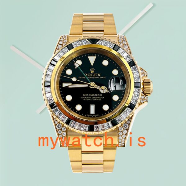 Rolex GMT-Master II Men’s 40mm 116758 Diamond Bezel Green Dial - Image 2