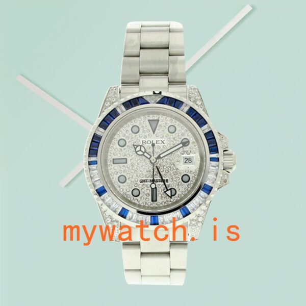 Rolex Gmt Master 116759sa-78209 Men’s 40mm White Dial Diamond Bezel - Image 4