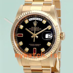 Rolex Day-Date Ladies 118238BKDRP 36mm Automatic Yellow Gold-tone