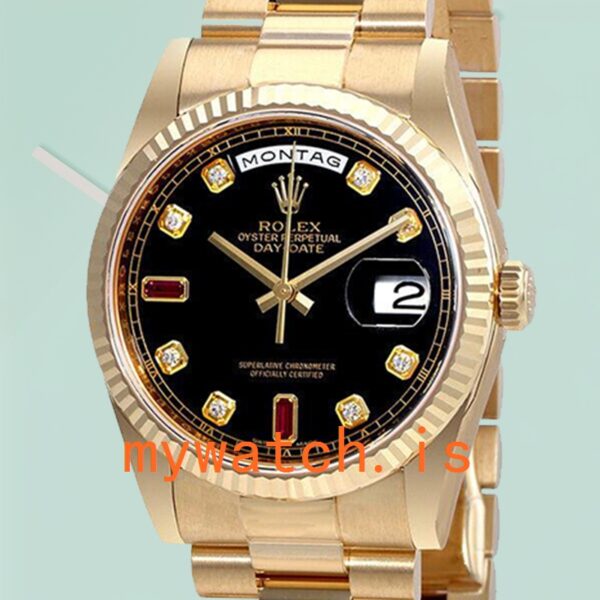 Rolex Day-Date Ladies 118238BKDRP 36mm Automatic Yellow Gold-tone