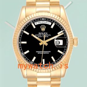 Rolex Day-Date 36mm 118238BKSP Men’s Yellow Gold-tone