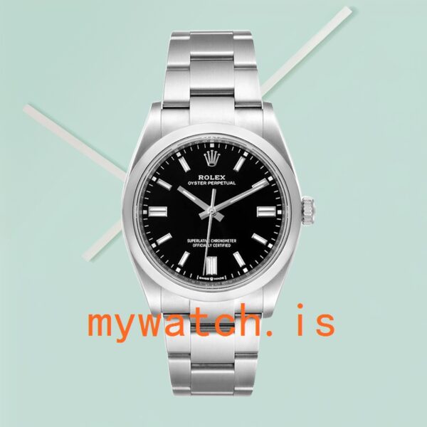 Rolex Oyster Perpetual 41mm m124300-0002 Unisex Black Dial Oyster Bracelet - Image 2