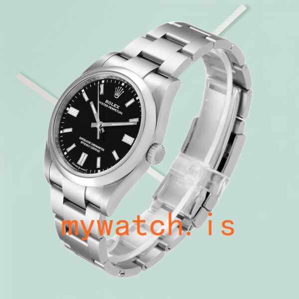 Rolex Oyster Perpetual 41mm m124300-0002 Unisex Black Dial Oyster Bracelet - Image 4