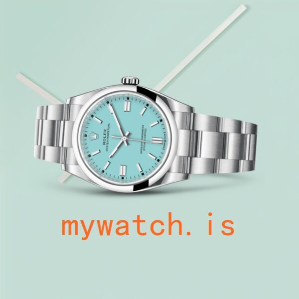 Rolex Oyster Perpetual Unisex 41mm m124300-0006 Silver-tone Turquoise Blue Dial - Image 3