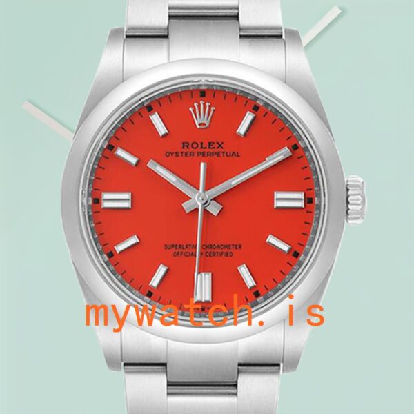 Rolex Oyster Perpetual 36mm Unisex m126000-0007 Coral Red Dial Stainless Steel