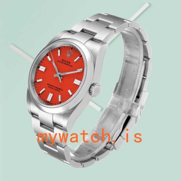 Rolex Oyster Perpetual 36mm Unisex m126000-0007 Coral Red Dial Stainless Steel - Image 3