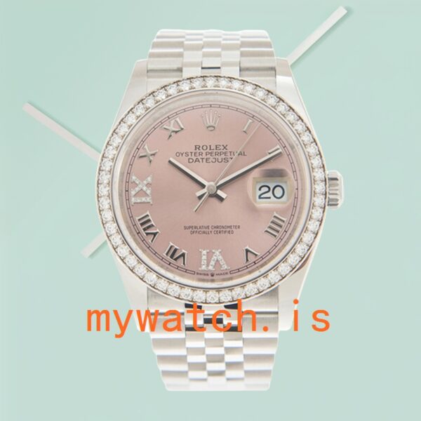 Rolex Datejust Ladies 36mm m126284rbr-0023 Jubilee Bracelet Pink Dial - Image 3