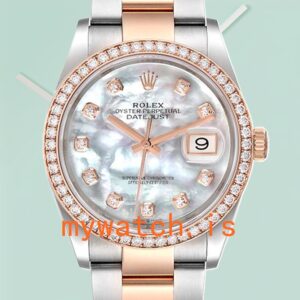 Rolex Datejust m126281rbr-0010 Men’s 36mm White Mother of Pearl Dial Oyster Bracelet