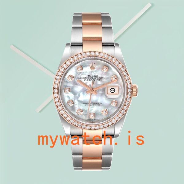 Rolex Datejust m126281rbr-0010 Men’s 36mm White Mother of Pearl Dial Oyster Bracelet - Image 3