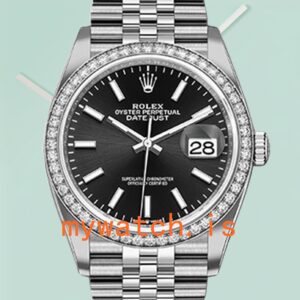 Rolex Datejust Ladies 36mm m126284rbr-0007 Black Dial Diamond Bezel