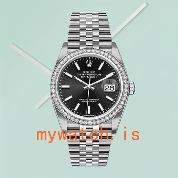 Rolex Datejust Ladies 36mm m126284rbr-0007 Black Dial Diamond Bezel - Image 2