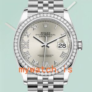 Rolex Datejust 36mm m126284rbr-0021 Ladies Diamond Bezel Silver-tone