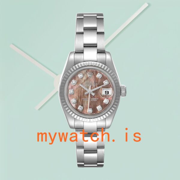 Rolex Datejust Ladies 179174 26mm Oyster Bracelet Black Mother of Pearl Dial - Image 3