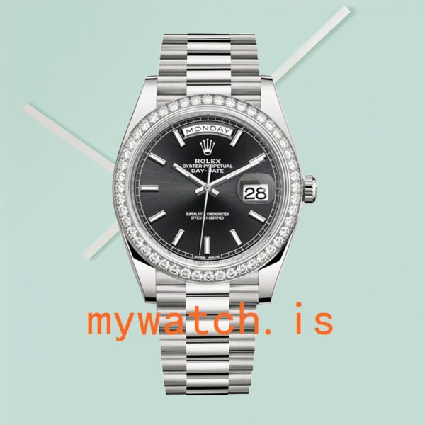 Rolex Day-Date Men’s 228349BKSP 40mm Black Dial Stainless Steel - Image 2