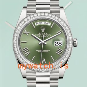 Rolex Day-Date Men’s 40mm 228349GNRP Green Dial Silver-tone