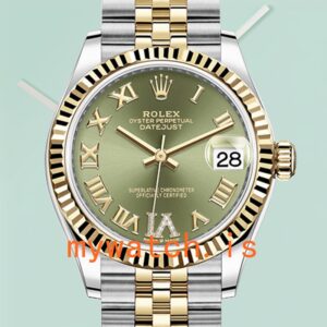 Rolex Datejust Ladies 31mm m278273-0016 Silver-tone Green Dial