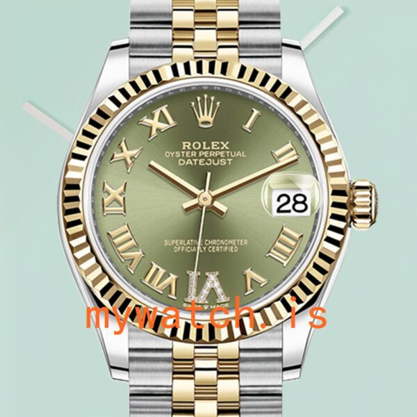 Rolex Datejust Ladies 31mm m278273-0016 Silver-tone Green Dial