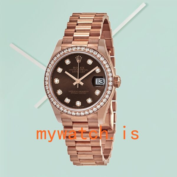 Rolex Datejust Ladies 31mm m278285rbr-0006 Chocolate Dial President Bracelet - Image 3