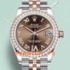 Rolex Datejust m278381rbr-0006 Ladies 31mm Diamond Bezel Silver-tone
