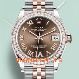 Rolex Datejust m278381rbr-0006 Ladies 31mm Diamond Bezel Silver-tone