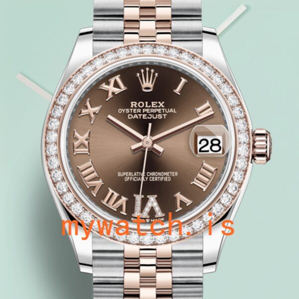 Rolex Datejust m278381rbr-0006 Ladies 31mm Diamond Bezel Silver-tone