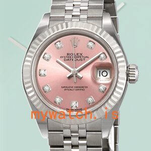 Rolex Datejust Ladies m279174-0003 28mm Pink Dial Silver-tone