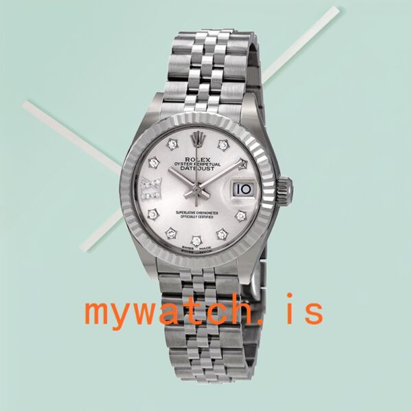 Rolex Datejust Ladies 28mm m279174-0021 Silver-tone Jubilee Bracelet - Image 2