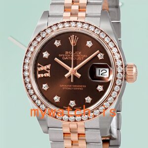 Rolex Datejust Ladies 28mm m279381rbr-0003 Silver-tone Chocolate Dial