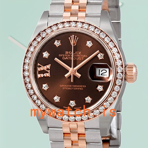 Rolex Datejust Ladies 28mm m279381rbr-0003 Silver-tone Chocolate Dial