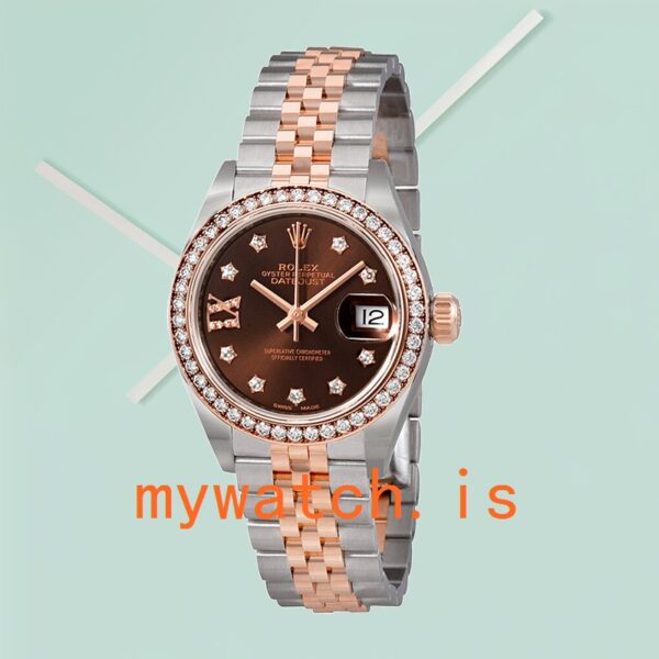 Rolex Datejust Ladies 28mm m279381rbr-0003 Silver-tone Chocolate Dial - Image 2