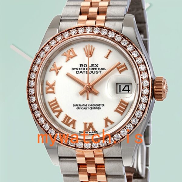 Rolex Datejust 28mm Ladies m279381rbr-0021 Diamond Bezel White Dial - Image 2