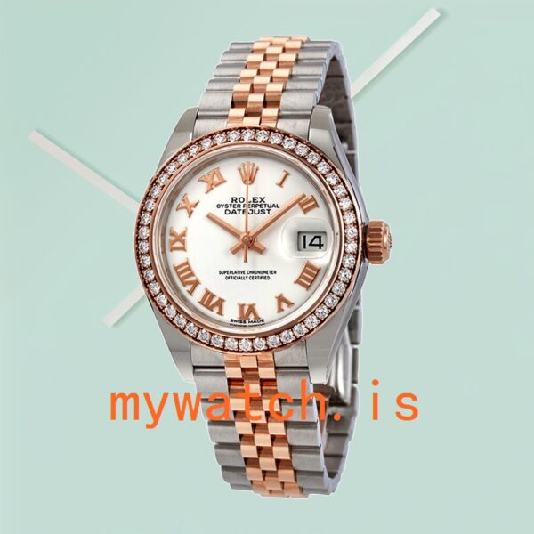 Rolex Datejust 28mm Ladies m279381rbr-0021 Diamond Bezel White Dial - Image 5