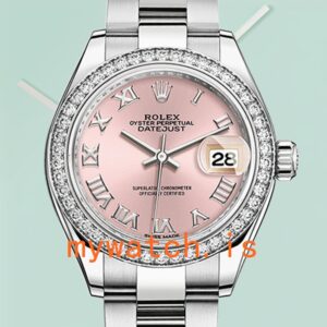 Rolex Datejust Ladies 28mm m279384rbr-0006 Diamond Bezel Pink Dial