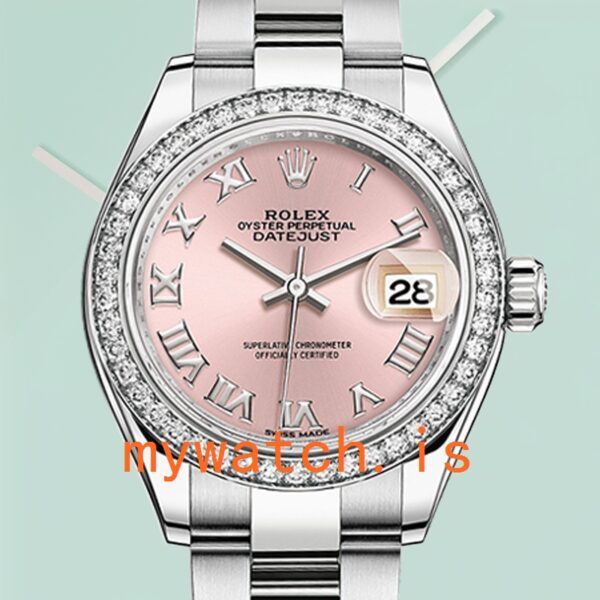 Rolex Datejust Ladies 28mm m279384rbr-0006 Diamond Bezel Pink Dial