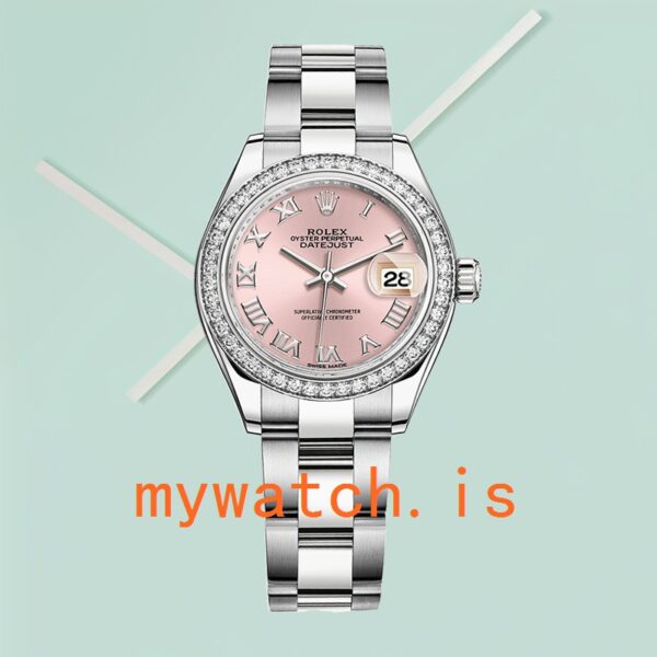 Rolex Datejust Ladies 28mm m279384rbr-0006 Diamond Bezel Pink Dial - Image 2