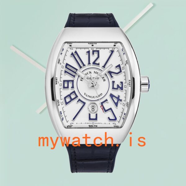 Franck Muller Vanguard Men’s 45SCWHTWHTBLU-1 45mm White Dial - Image 2