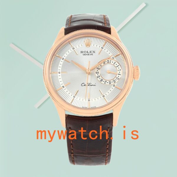Rolex Cellini 39mm m50515-0008 Men’s Rose Gold-tone Leather Strap - Image 2