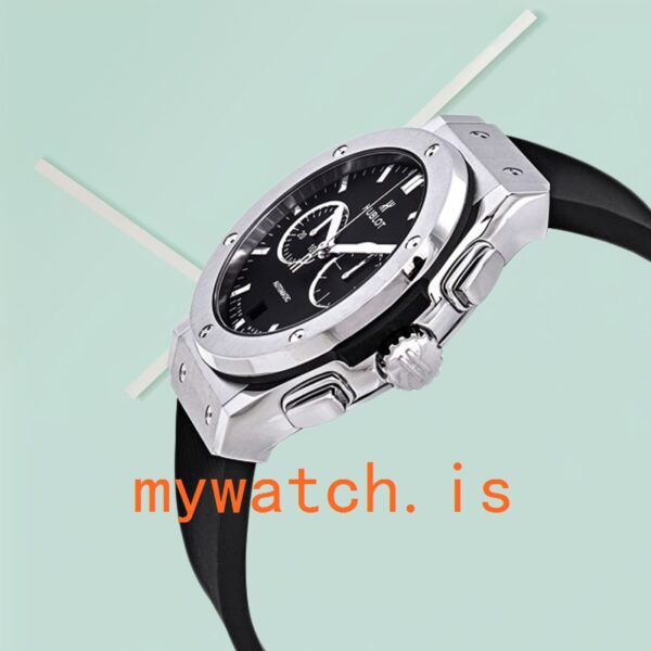 Hublot Classic Fusion Men’s 45mm 541.NX.1171.RX Rubber Band Black Dial - Image 3